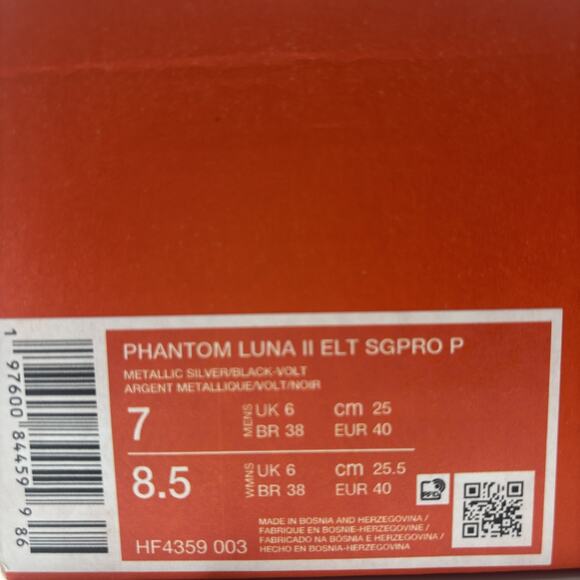 Nike Phantom Luna 2 Elite SG Pro Grey HF4359 003 Mens Size 7 NEW Soccer Cleats main image 5